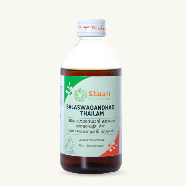 Sitaram Ayurveda, Balaswagandhadi Thailam, 200 ml, Thailam ayurvedico classico